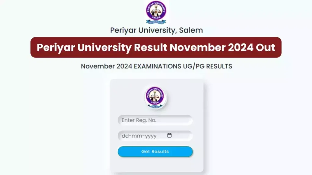 Periyar University Result 2024